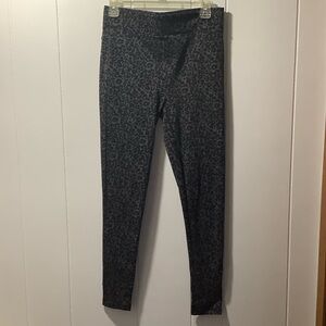 LOFT Black/ Gray Leopard Print Leggings